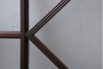 和製アンティーク　レトロモダンなガラス戸2枚セット(窓)