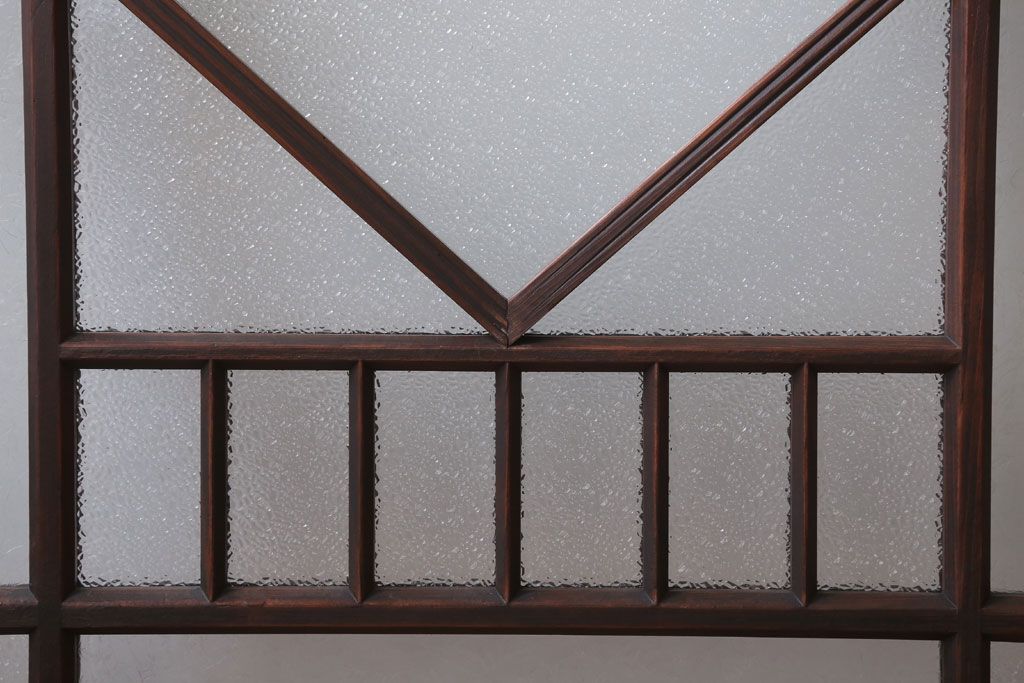 和製アンティーク　レトロモダンなガラス戸2枚セット(窓)