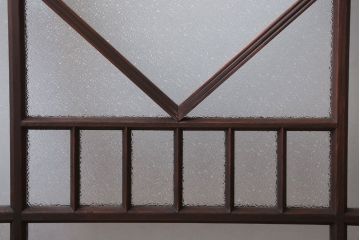 和製アンティーク　レトロモダンなガラス戸2枚セット(窓)