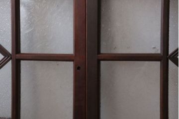 和製アンティーク　レトロモダンなガラス戸2枚セット(窓)