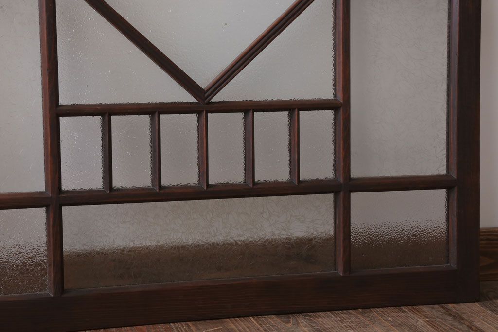 和製アンティーク　レトロモダンなガラス戸2枚セット(窓)