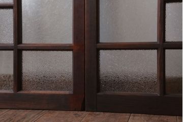 和製アンティーク　レトロモダンなガラス戸2枚セット(窓)