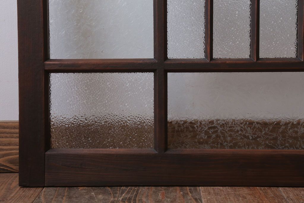 和製アンティーク　レトロモダンなガラス戸2枚セット(窓)
