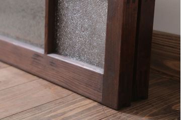 和製アンティーク　レトロモダンなガラス戸2枚セット(窓)