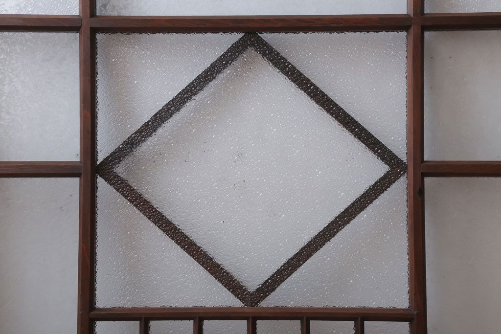 和製アンティーク　レトロモダンなガラス戸2枚セット(窓)