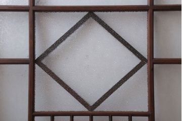 和製アンティーク　レトロモダンなガラス戸2枚セット(窓)