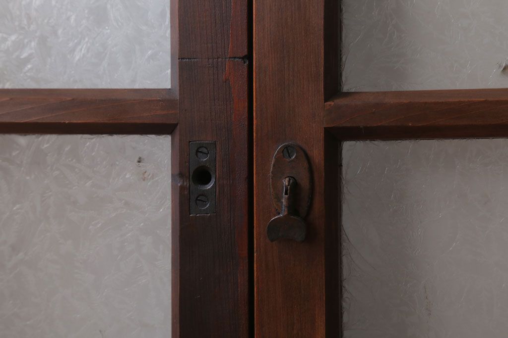 和製アンティーク　レトロモダンなガラス戸2枚セット(窓)