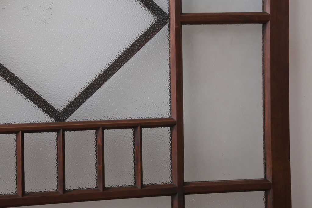 和製アンティーク　レトロモダンなガラス戸2枚セット(窓)