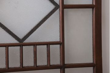 和製アンティーク　レトロモダンなガラス戸2枚セット(窓)