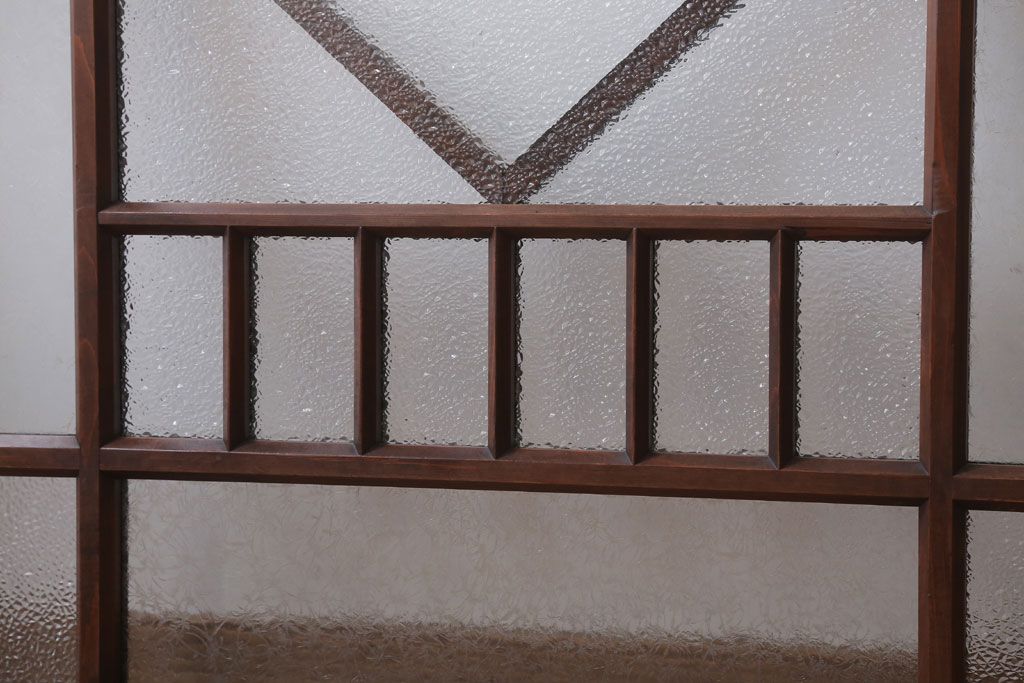 和製アンティーク　レトロモダンなガラス戸2枚セット(窓)