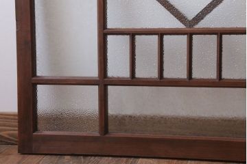 和製アンティーク　レトロモダンなガラス戸2枚セット(窓)