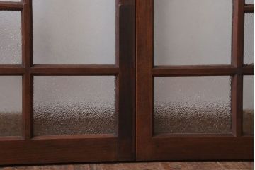 和製アンティーク　レトロモダンなガラス戸2枚セット(窓)
