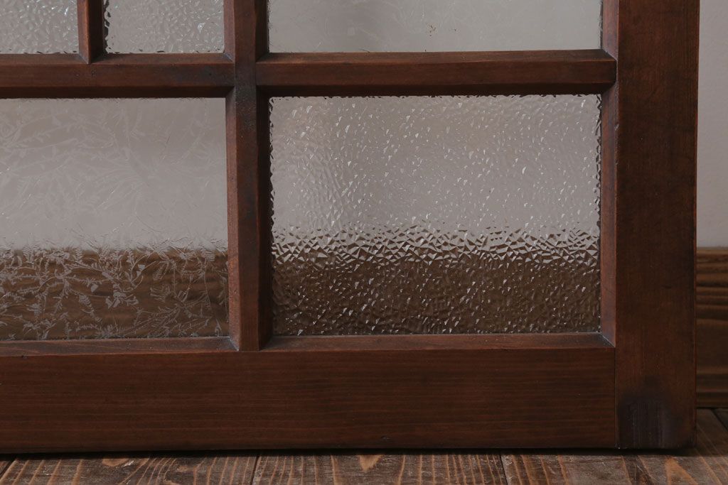 和製アンティーク　レトロモダンなガラス戸2枚セット(窓)