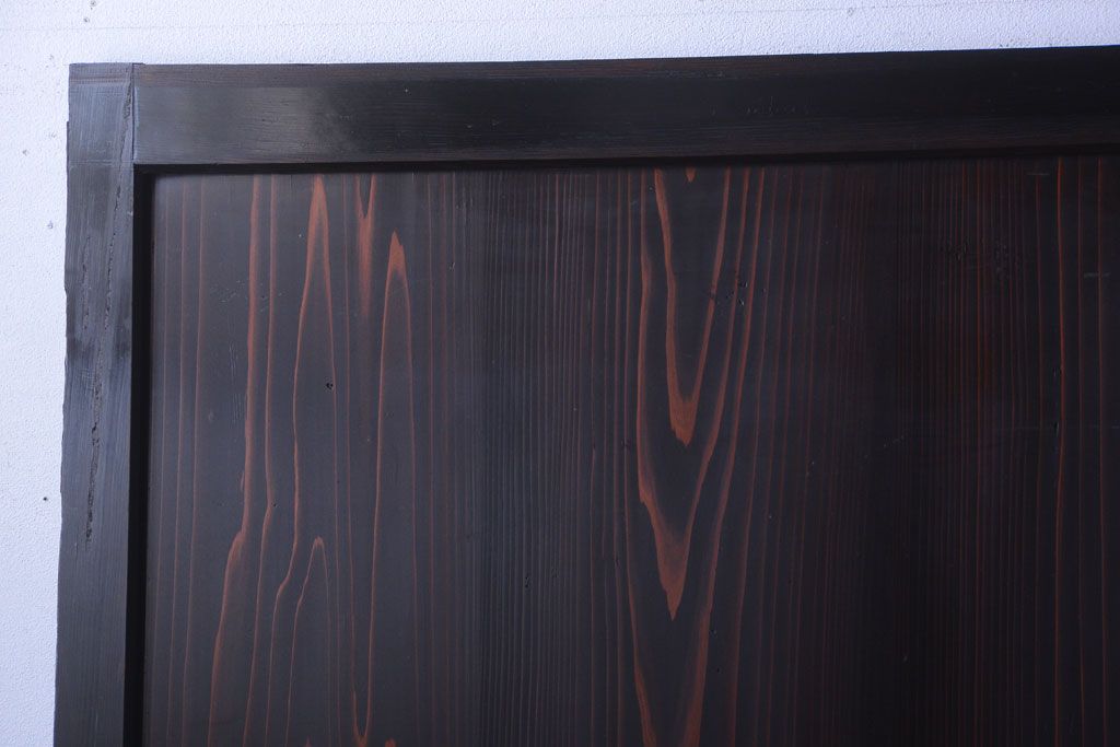 古民具・骨董　明治期　古い木味のアンティーク帯戸4枚セット