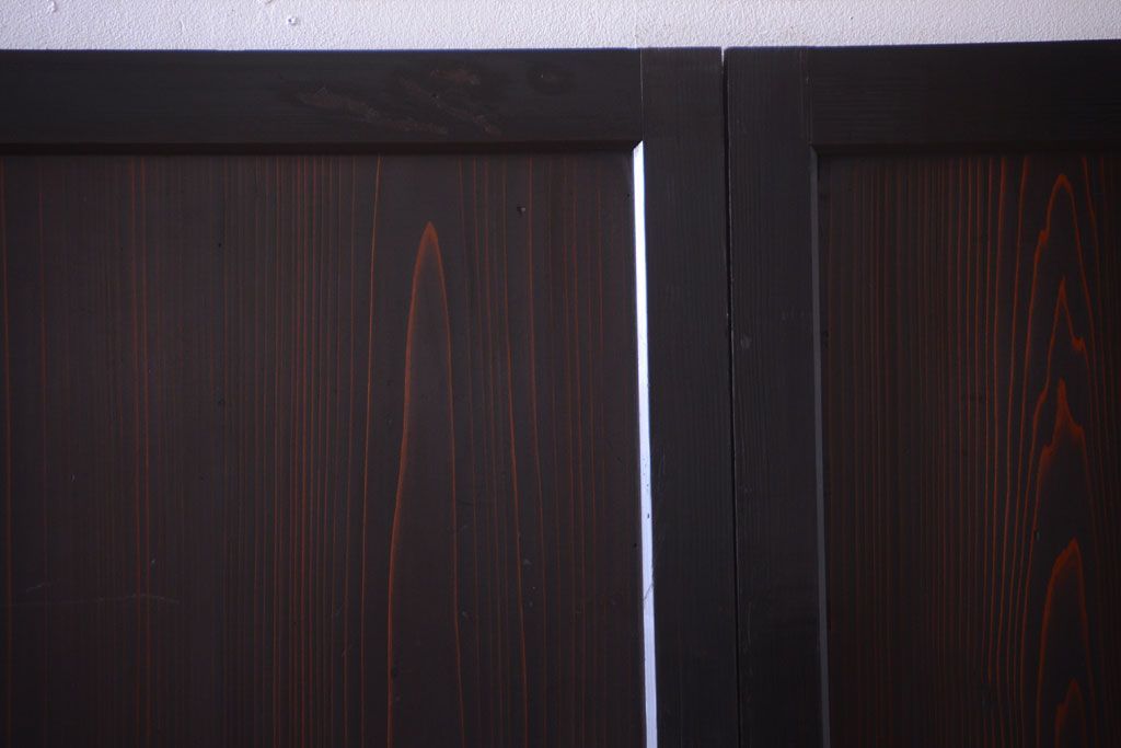 古民具・骨董　明治期　古い木味のアンティーク帯戸4枚セット