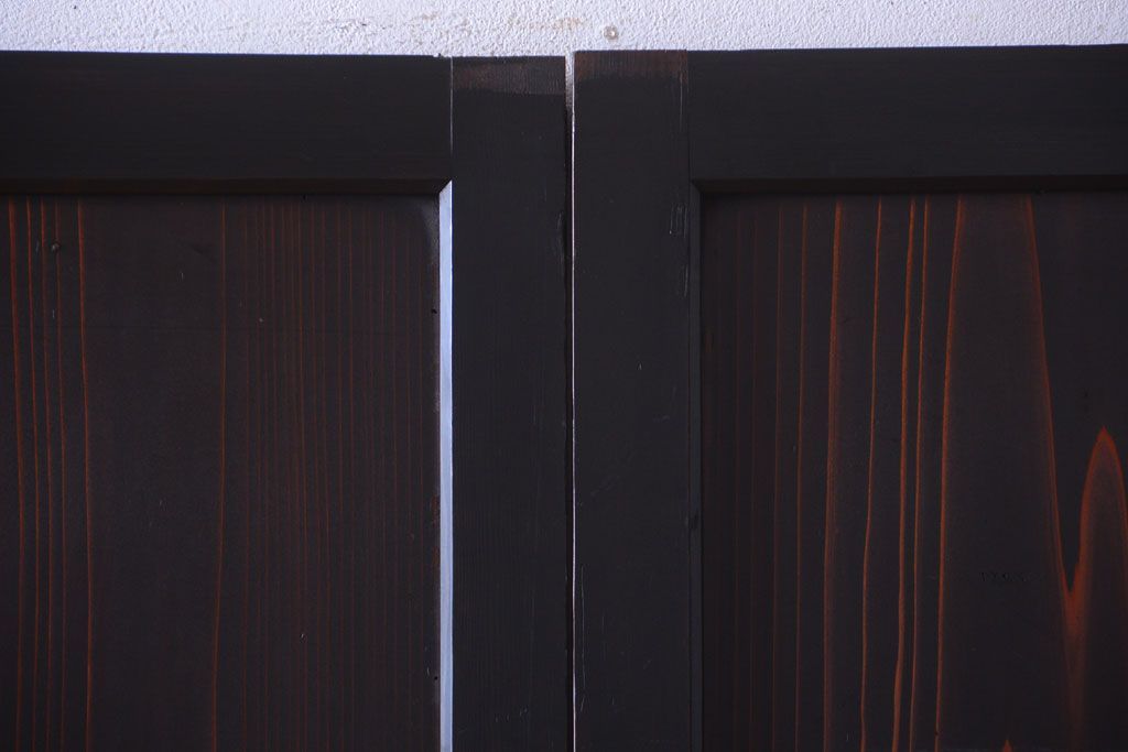 古民具・骨董　明治期　古い木味のアンティーク帯戸4枚セット