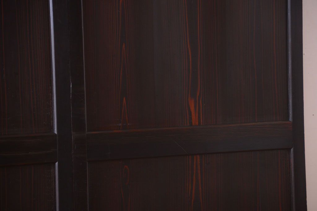 古民具・骨董　明治期　古い木味のアンティーク帯戸4枚セット