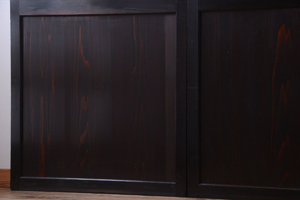 古民具・骨董　明治期　古い木味のアンティーク帯戸4枚セット