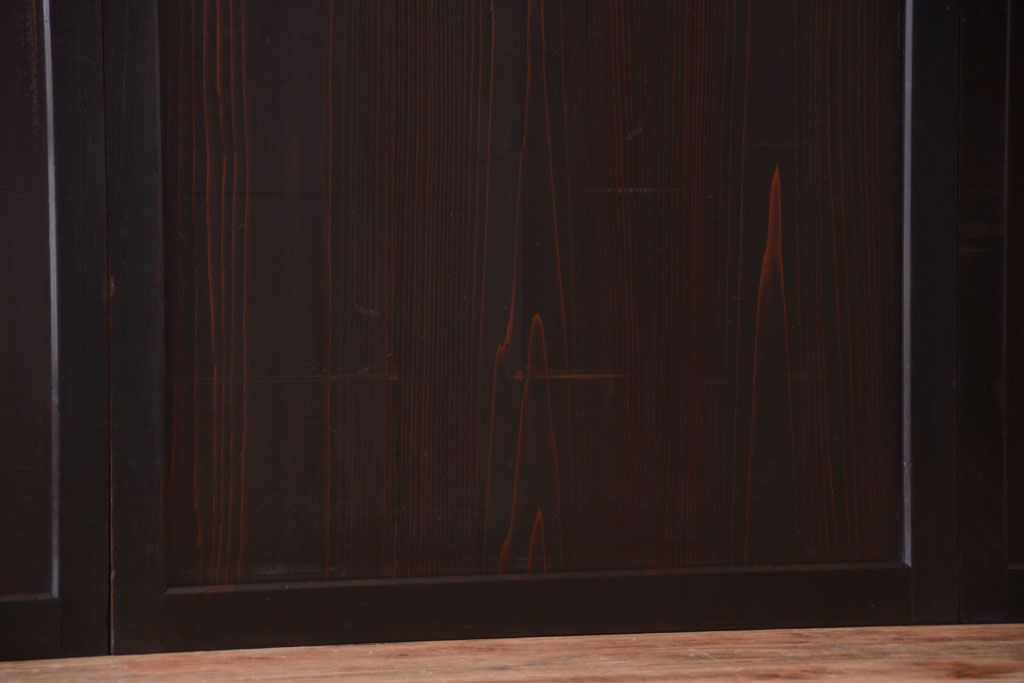 古民具・骨董　明治期　古い木味のアンティーク帯戸4枚セット