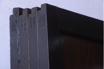 古民具・骨董　明治期　古い木味のアンティーク帯戸4枚セット