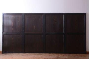 古民具・骨董　明治期　古い木味のアンティーク帯戸4枚セット