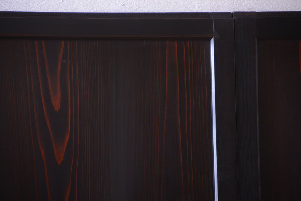 古民具・骨董　明治期　古い木味のアンティーク帯戸4枚セット