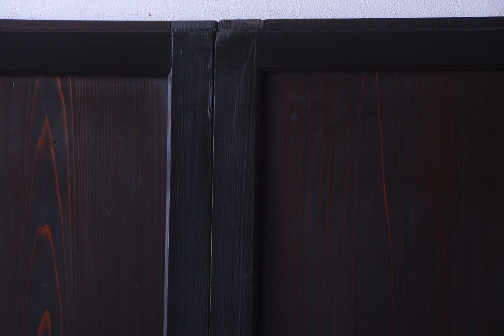 古民具・骨董　明治期　古い木味のアンティーク帯戸4枚セット