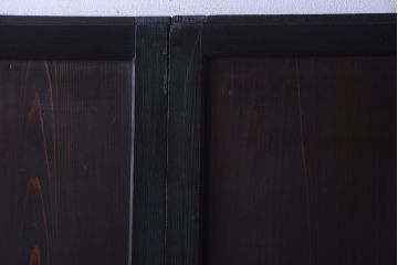 古民具・骨董　明治期　古い木味のアンティーク帯戸4枚セット