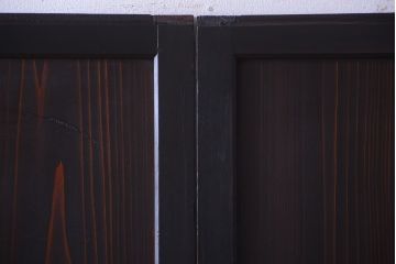 古民具・骨董　明治期　古い木味のアンティーク帯戸4枚セット