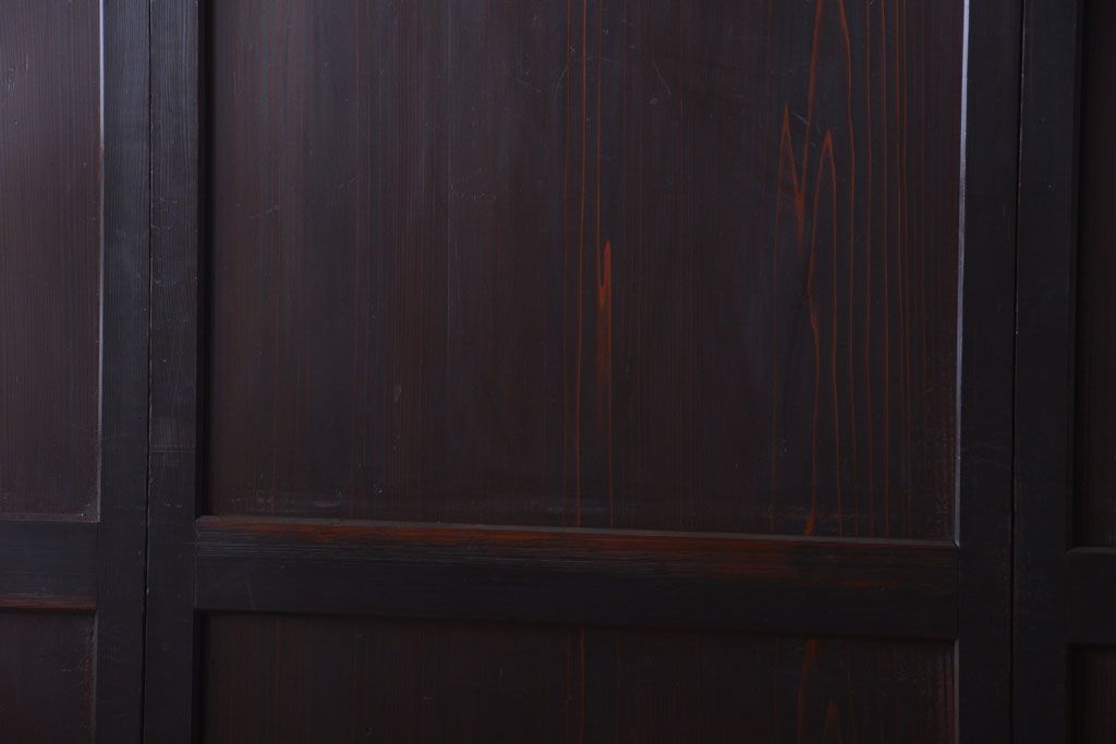 古民具・骨董　明治期　古い木味のアンティーク帯戸4枚セット