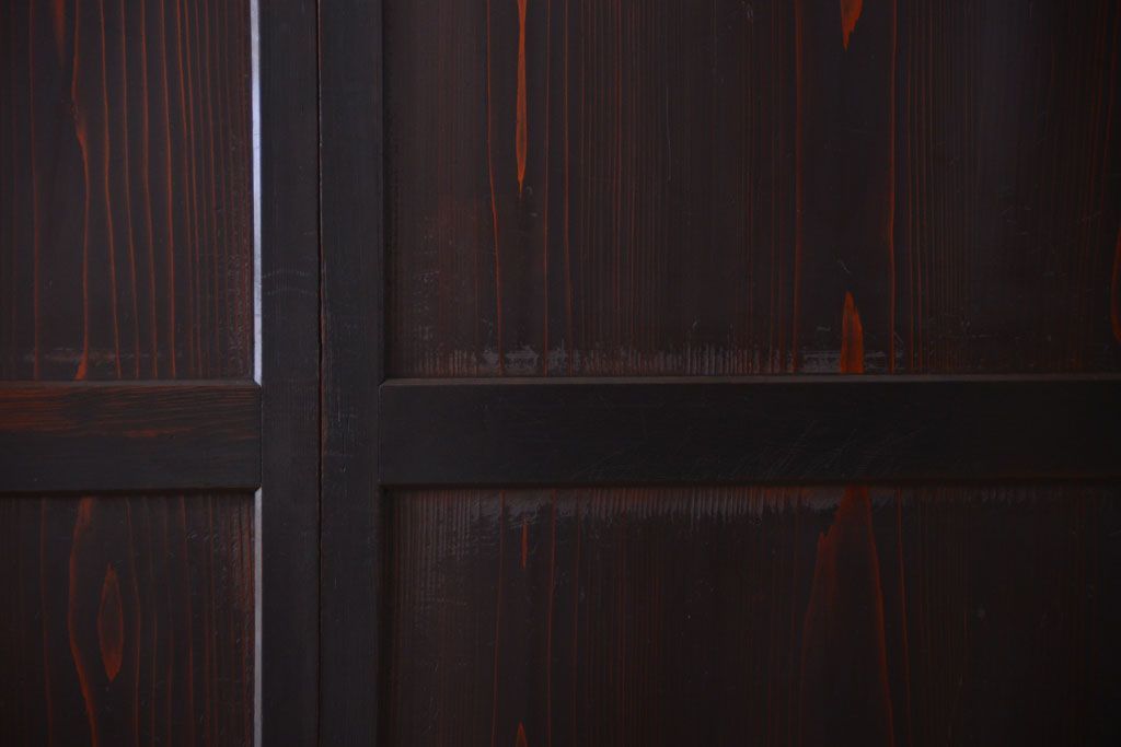 古民具・骨董　明治期　古い木味のアンティーク帯戸4枚セット