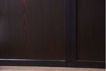 古民具・骨董　明治期　古い木味のアンティーク帯戸4枚セット