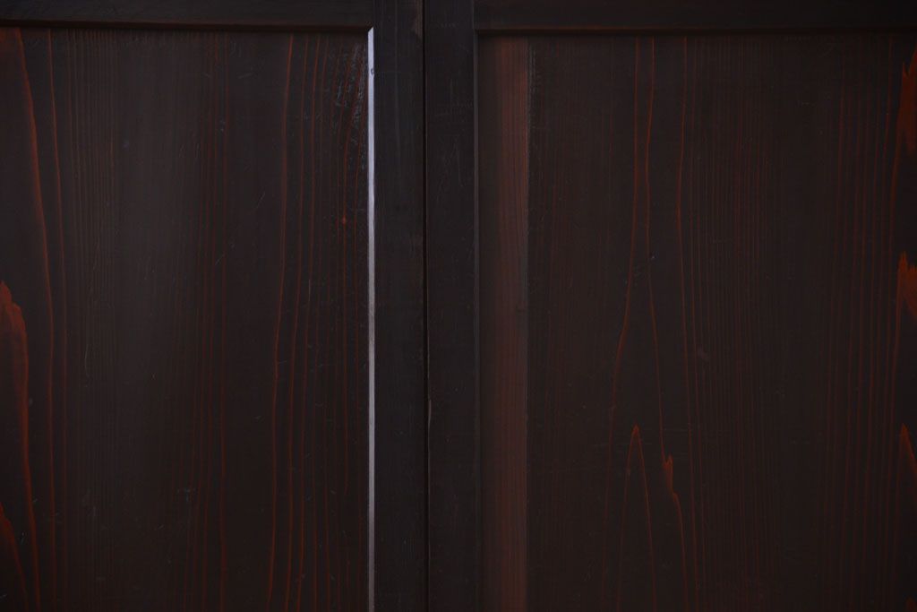 古民具・骨董　明治期　古い木味のアンティーク帯戸4枚セット