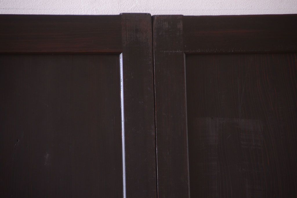 古民具・骨董　古い木味のアンティーク板戸4枚セット