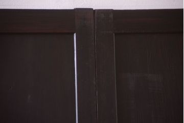 古民具・骨董　古い木味のアンティーク板戸4枚セット