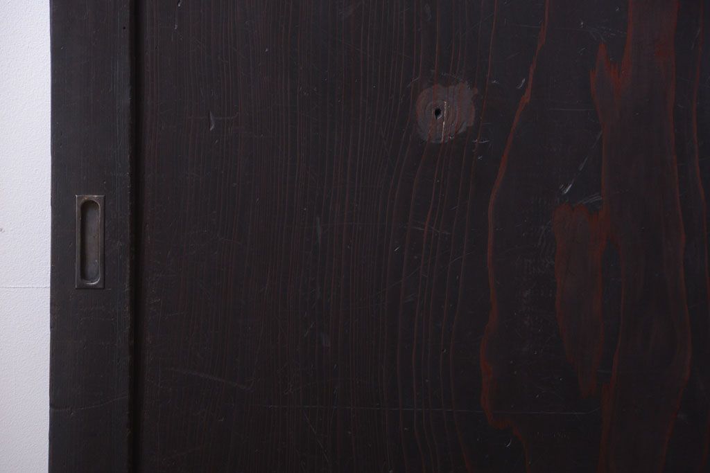 古民具・骨董　古い木味のアンティーク板戸4枚セット