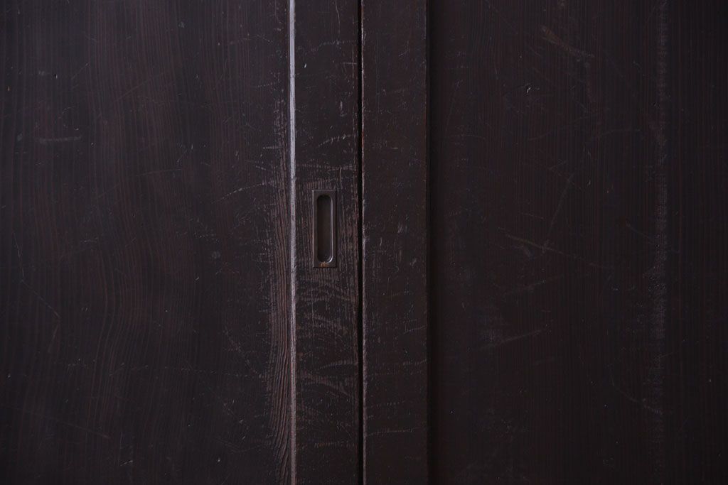 古民具・骨董　古い木味のアンティーク板戸4枚セット