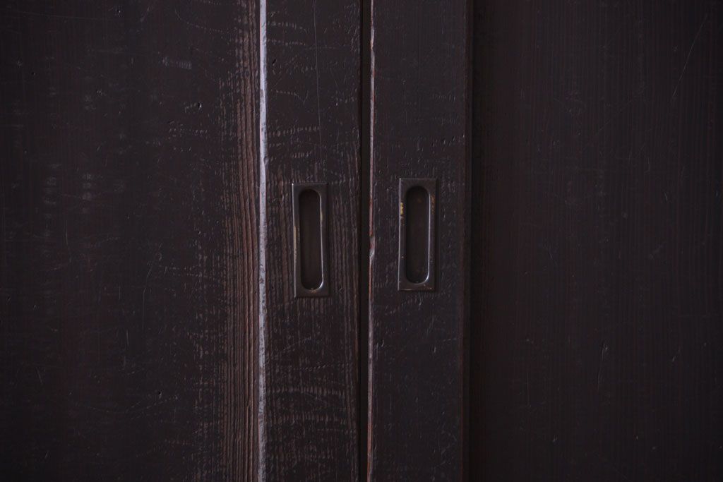 古民具・骨董　古い木味のアンティーク板戸4枚セット