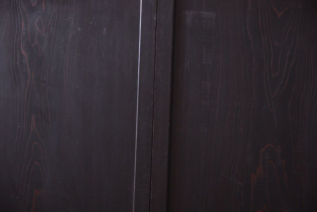 古民具・骨董　古い木味のアンティーク板戸4枚セット