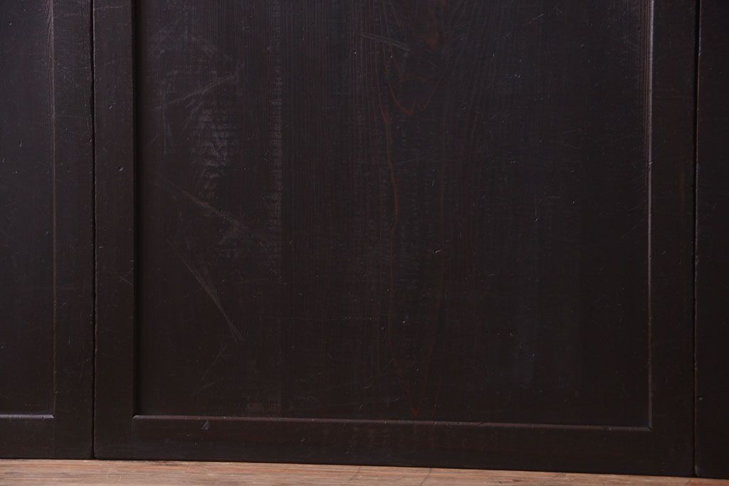 古民具・骨董　古い木味のアンティーク板戸4枚セット