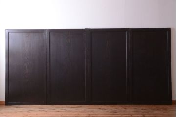 古民具・骨董　古い木味のアンティーク板戸4枚セット