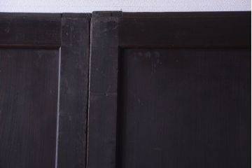 古民具・骨董　古い木味のアンティーク板戸4枚セット