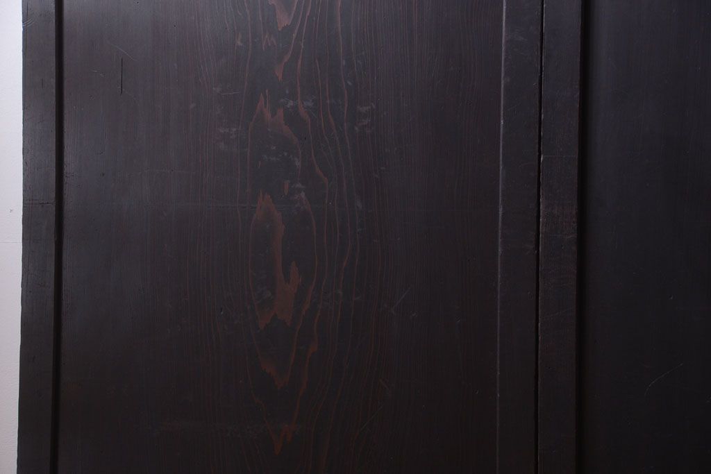 古民具・骨董　古い木味のアンティーク板戸4枚セット