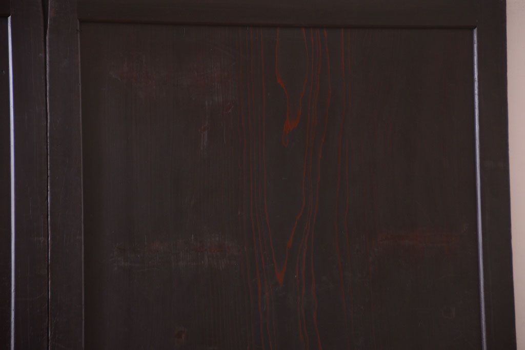 古民具・骨董　古い木味のアンティーク板戸4枚セット