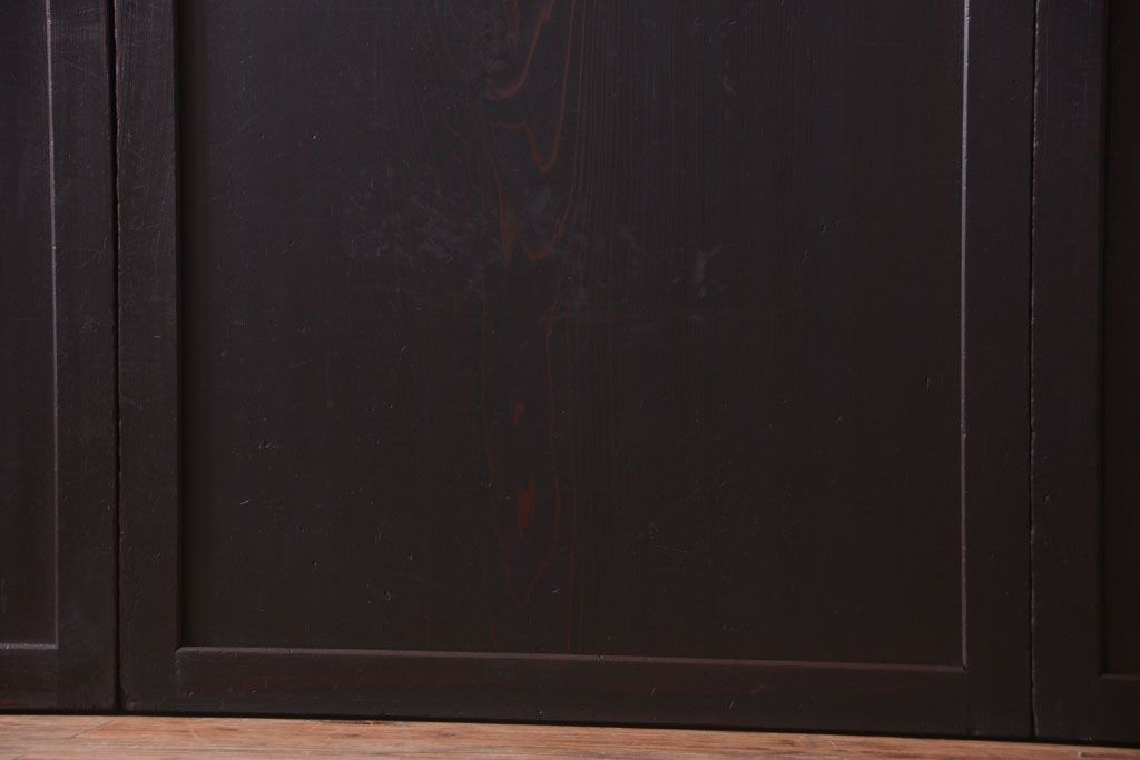 古民具・骨董　古い木味のアンティーク板戸4枚セット