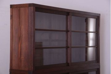 アンティーク家具　和製アンティークの二段重ね収納棚(2)