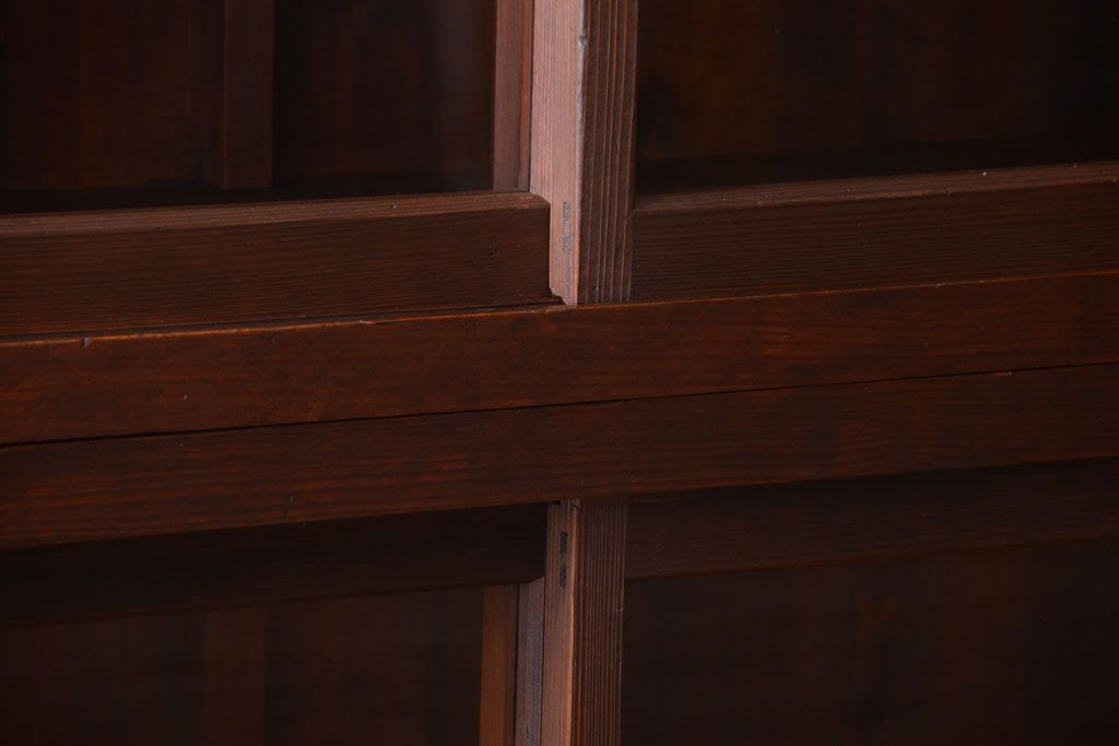 アンティーク家具　和製アンティークの二段重ね収納棚(2)