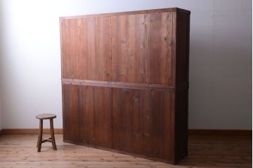 アンティーク家具　和製アンティークの二段重ね収納棚(2)