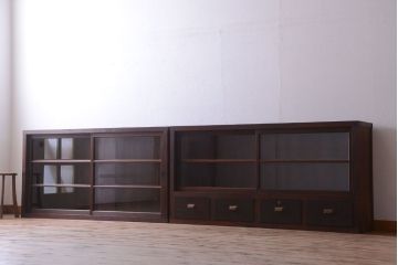 アンティーク家具　和製アンティークの二段重ね収納棚(2)