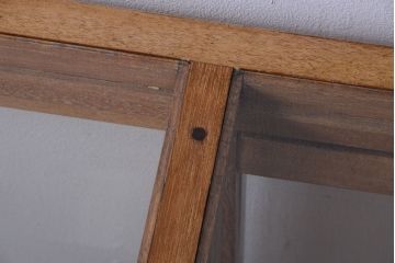 レトロ家具　昭和レトロ　古い木製のシンプルなアンティークガラスケース(ショーケース)(3)